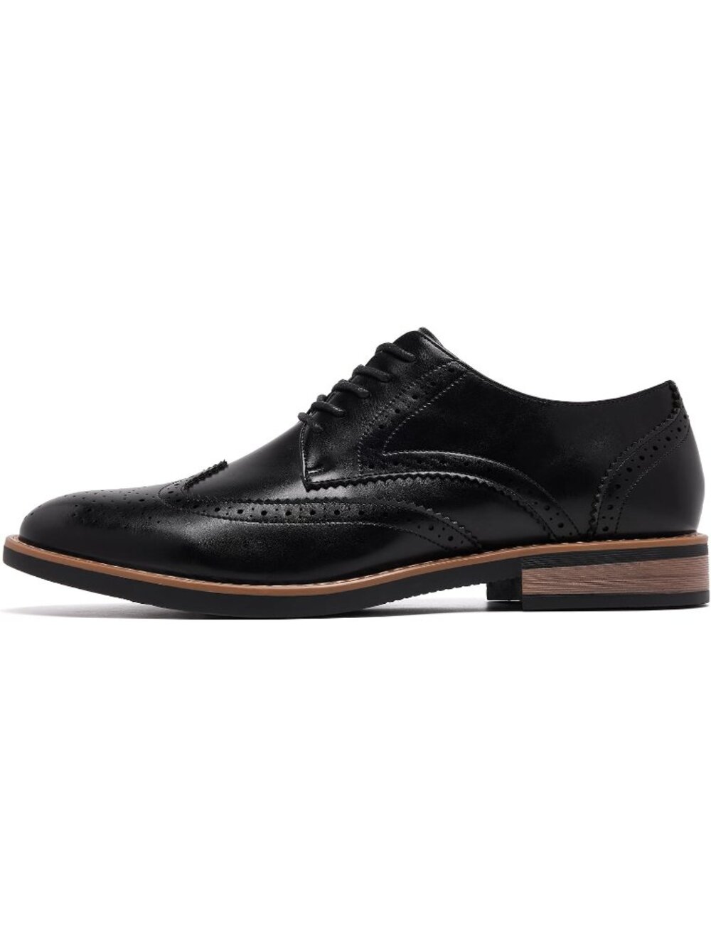 Men's Black Classic Formal Business Lace Up Comfort Oxford Dress Shoes - Picture 5 of 6